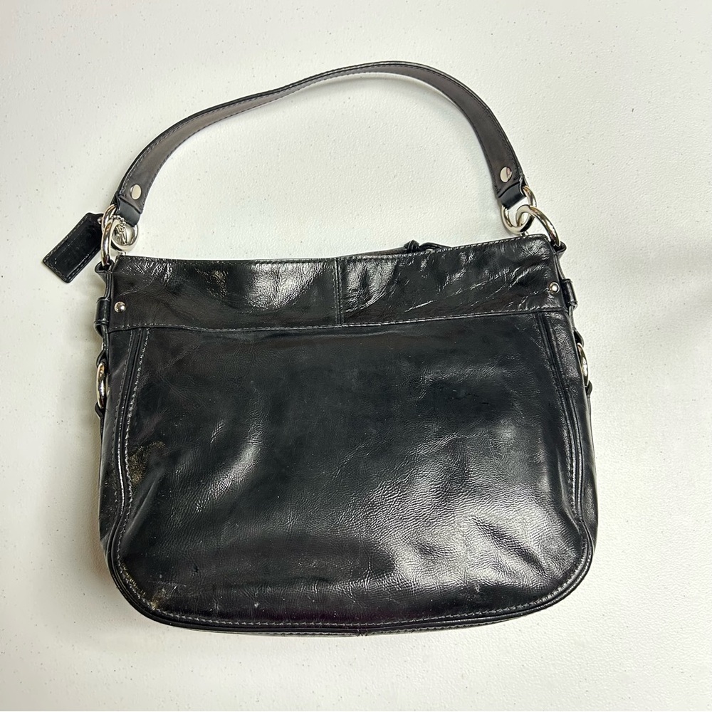 Vintage Coach Zoe Black Leather Shoulder Bag Purse | Model: F1082-F15478 - Picture 3 of 16